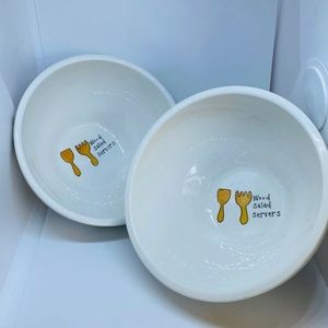 Set of 2 Signature SALAD DAYS Porcelain Salad Bowl